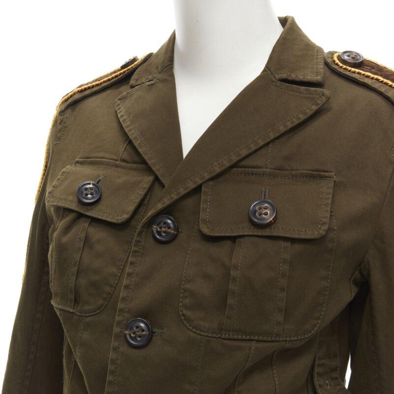 DSQUARED2 2021 velluto a coste militare in cotone verde  giacca utility IT36 XS in vendita 2