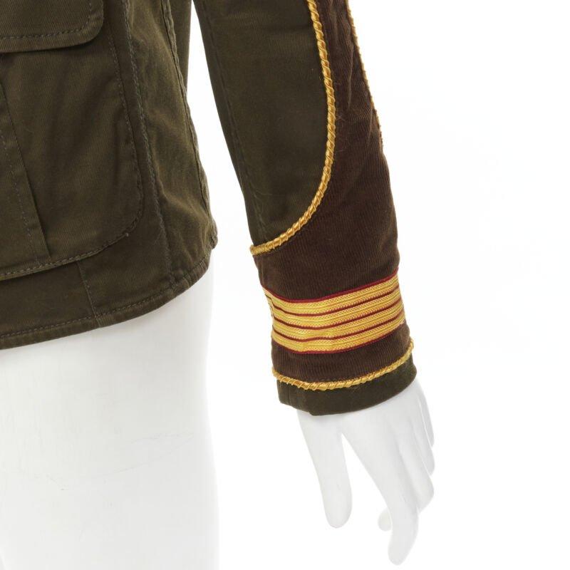 DSQUARED2 2021 velluto a coste militare in cotone verde  giacca utility IT36 XS in vendita 3