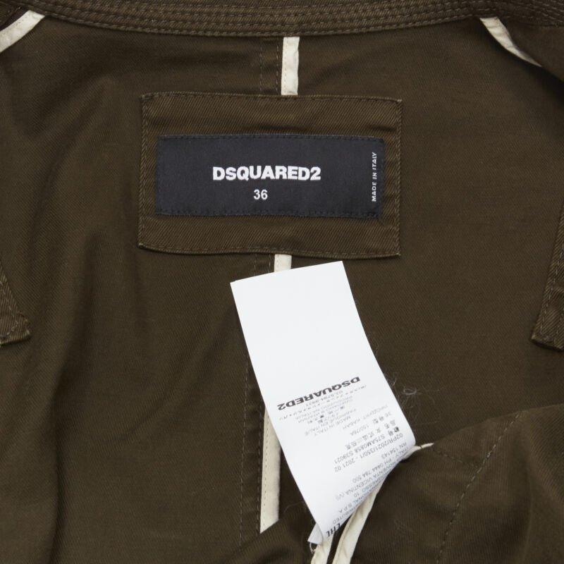 DSQUARED2 2021 velluto a coste militare in cotone verde  giacca utility IT36 XS in vendita 4