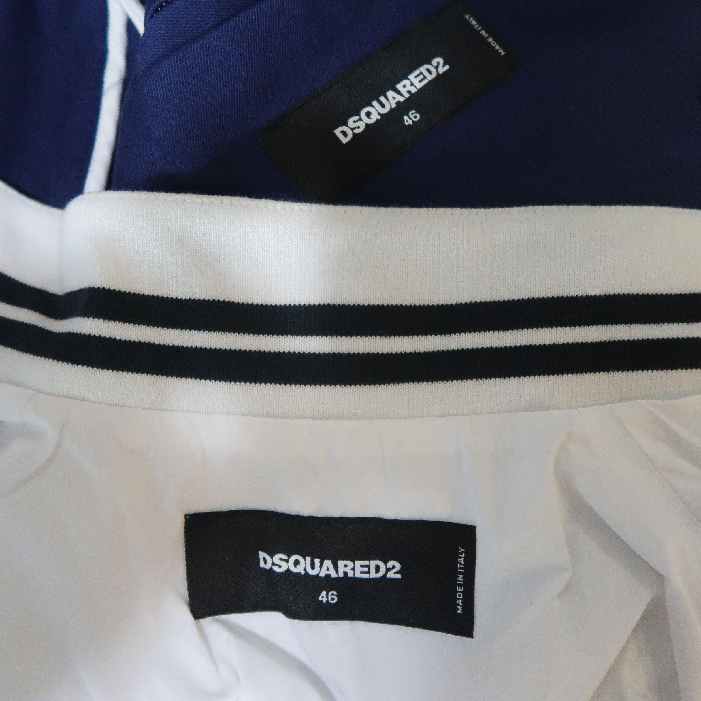 DSQUARED2 36 Navy Hooded Jacket Vest For Sale 7