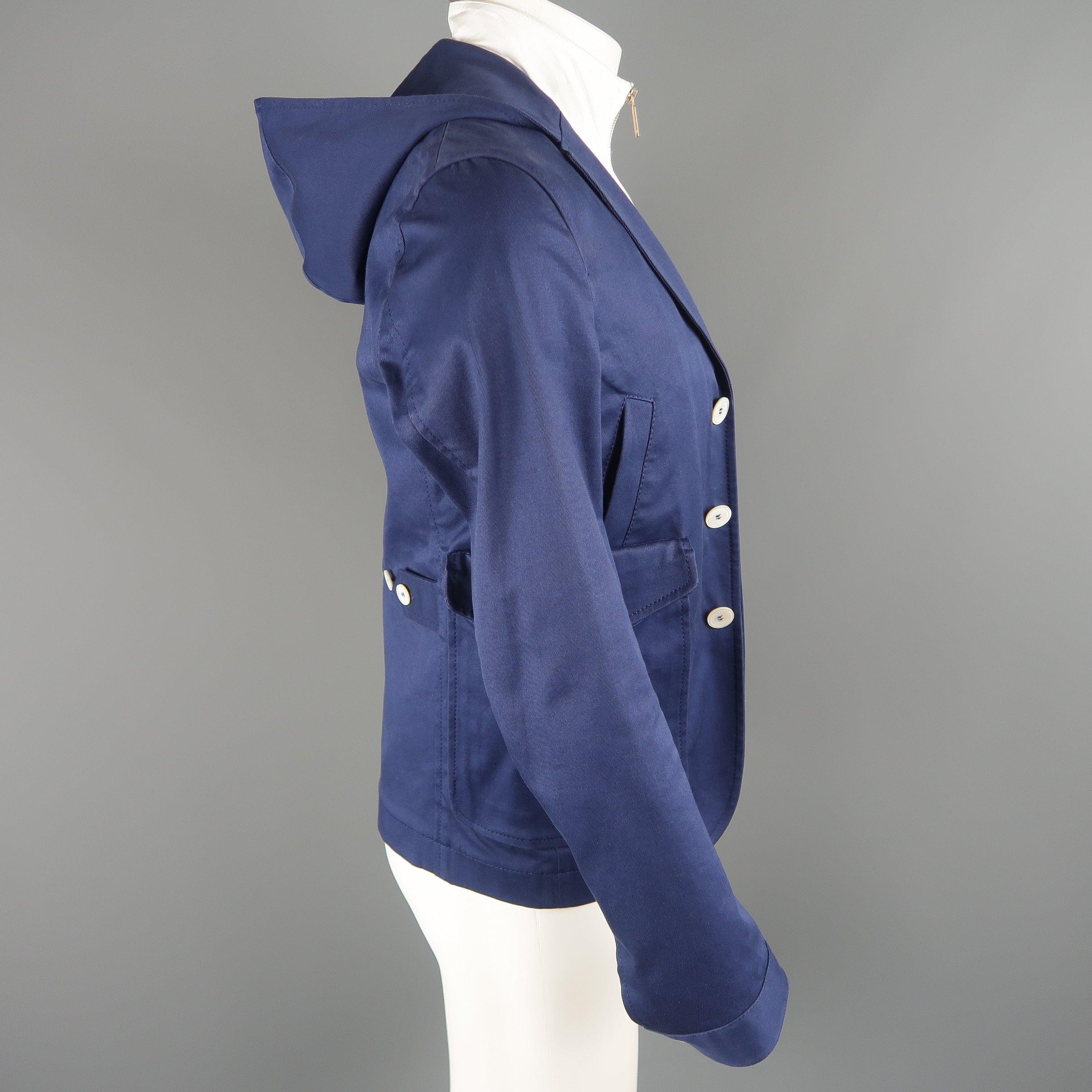Men's DSQUARED2 36 Navy Hooded Jacket Vest For Sale