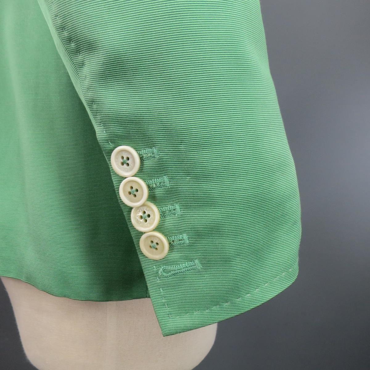 DSQUARED2 40 R Light Green Cotton Silk Faille Sport Coat For Sale 1
