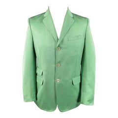 DSQUARED2 40 R Hellgrüner Sportmantel aus Baumwolle und Seidenfaille