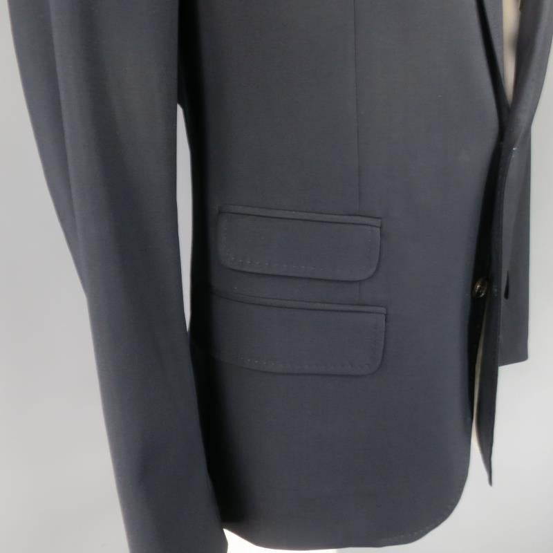 Men's DSQUARED2 44 Regular Navy Solid Wool Sport Coat For Sale