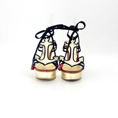 Sandalias de tacón alto con plataforma y correa al tobillo «Anchor» de Dsquared2, talla 37,5