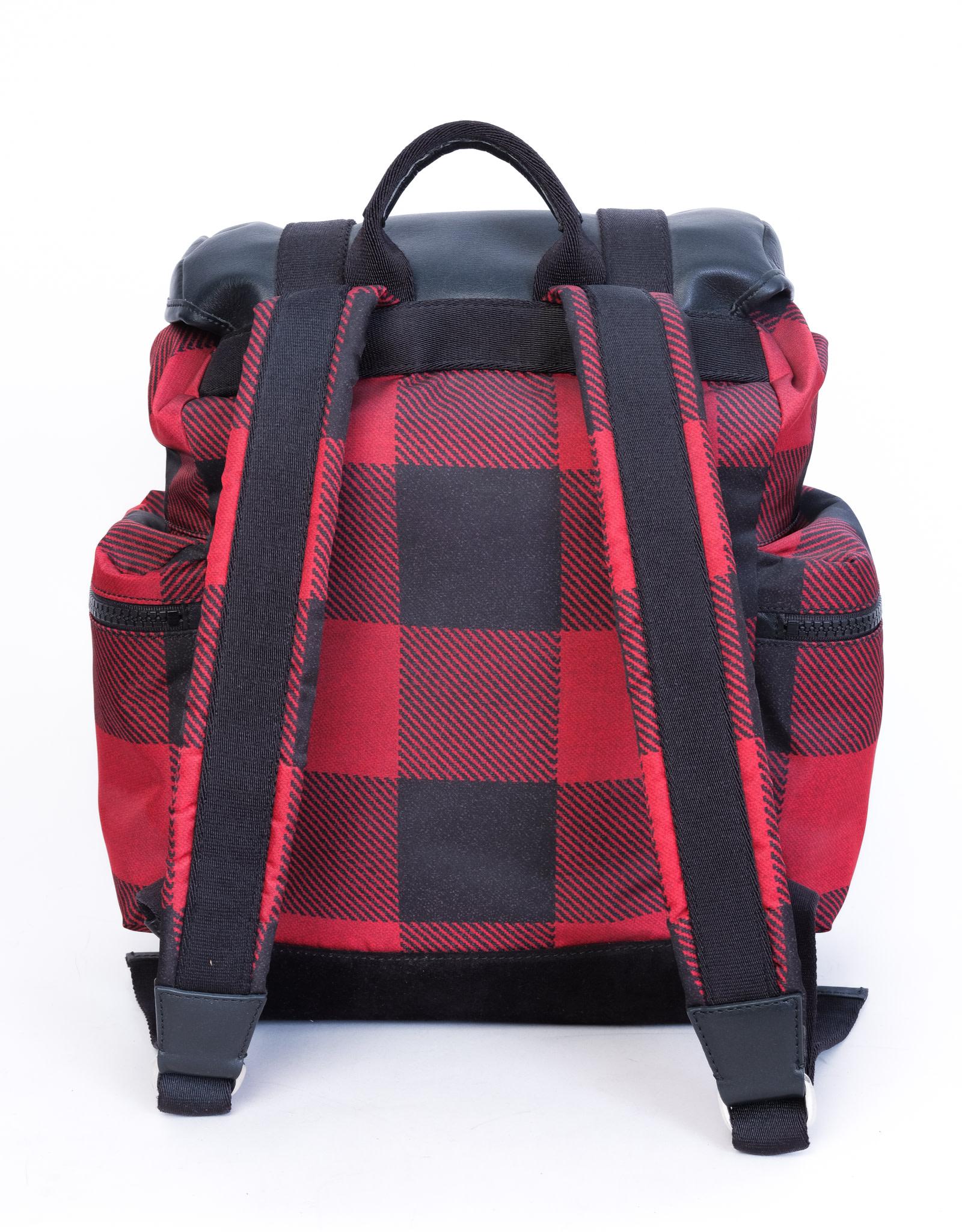 Dsquared2 Backpack Black and Red Plaid Rucksack Style Bag 