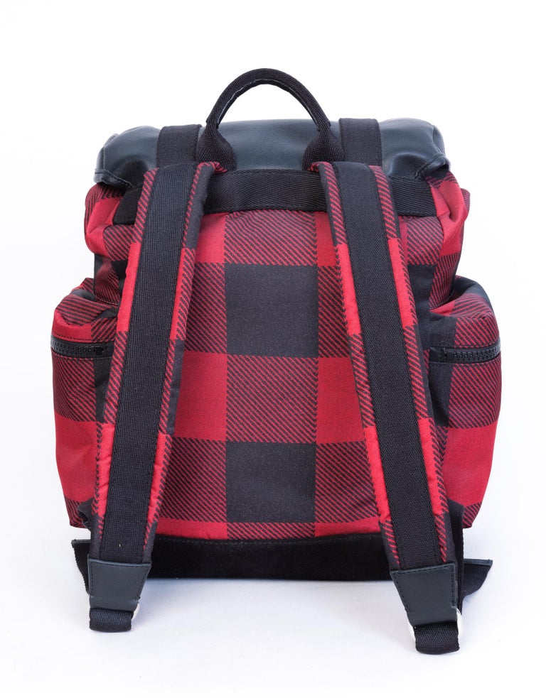 DSquared2 Black and Red Plaid Backpack For Sale at 1stDibs