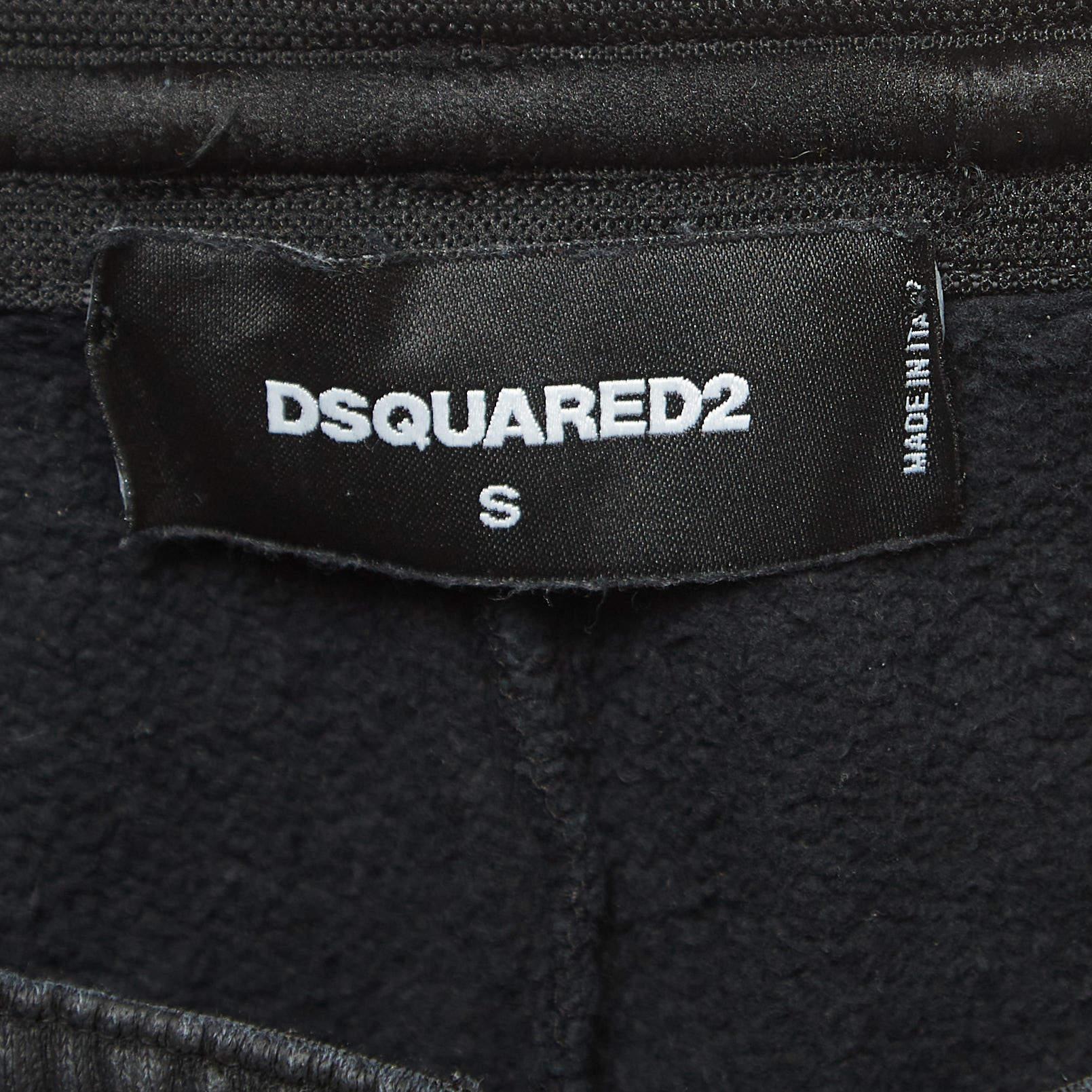 Dsquared2 Short à cordon de serrage en coton enduit noir S Bon état - En vente à Dubai, Al Qouz 2