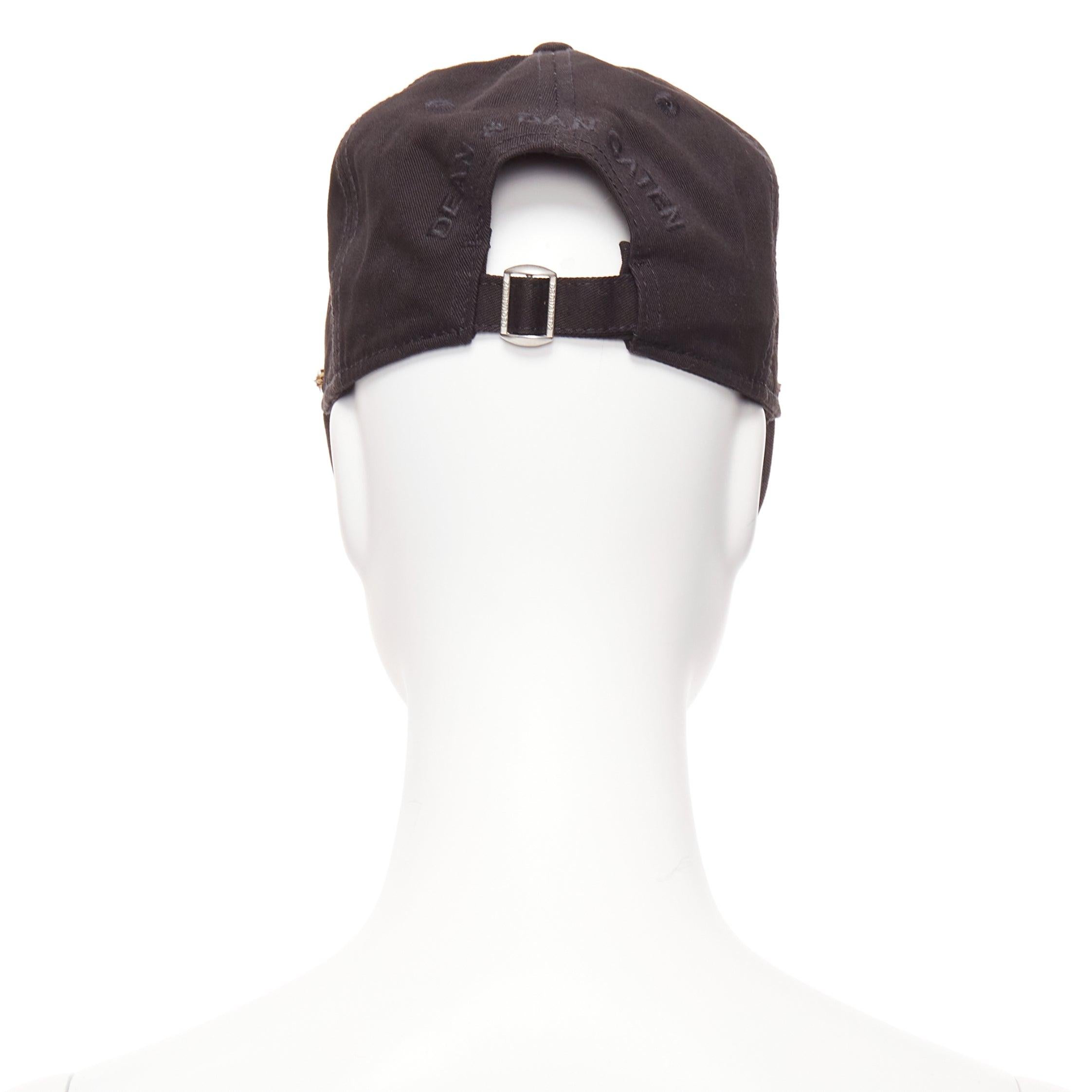 Women's DSQUARED2 black cotton clear star crystals dean dan caten cap For Sale