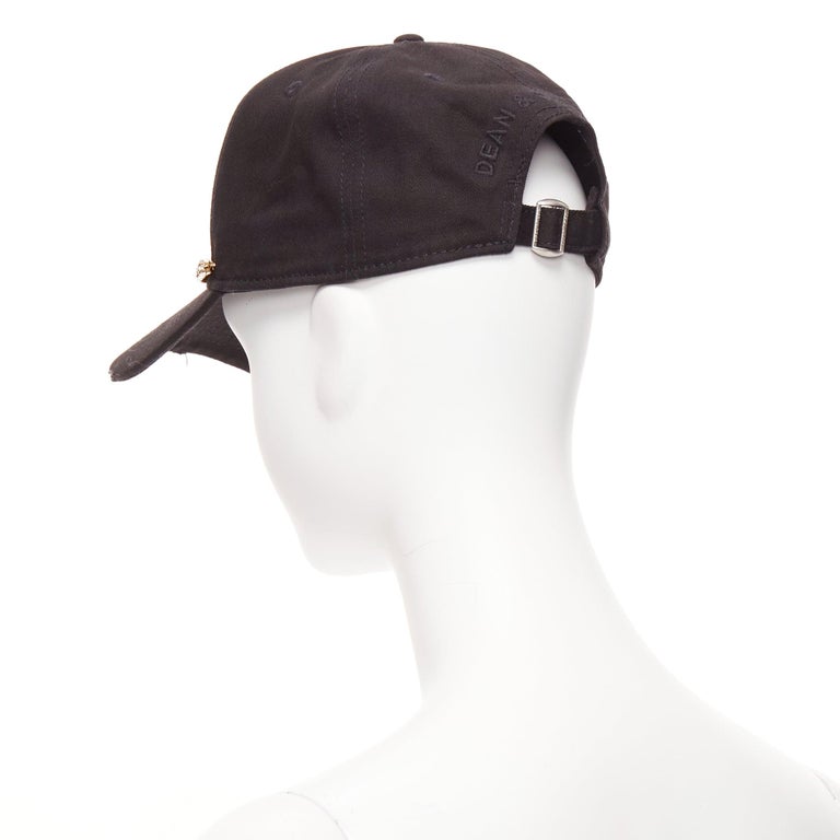 Dsquared2 Cotton Clear Star Crystals Dean Dan Caten Cap DSQUARED2 black cotton clear star crystals dean dan caten  main image 2