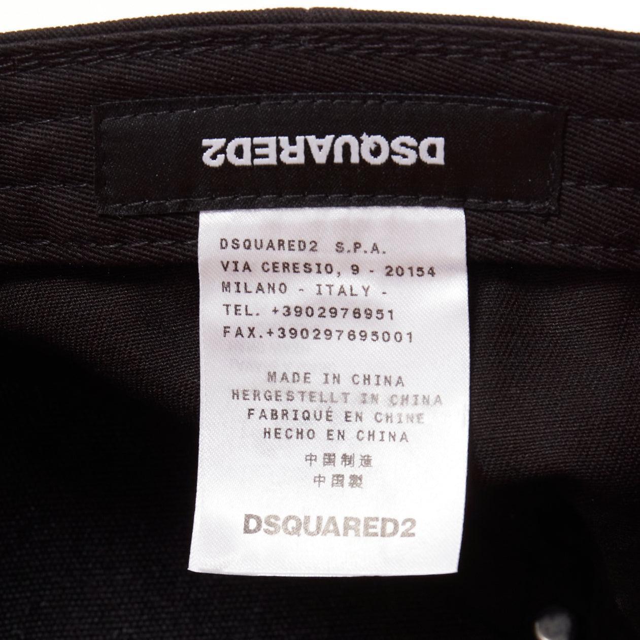 DSQUARED2 black cotton clear star crystals dean dan caten cap For Sale 3