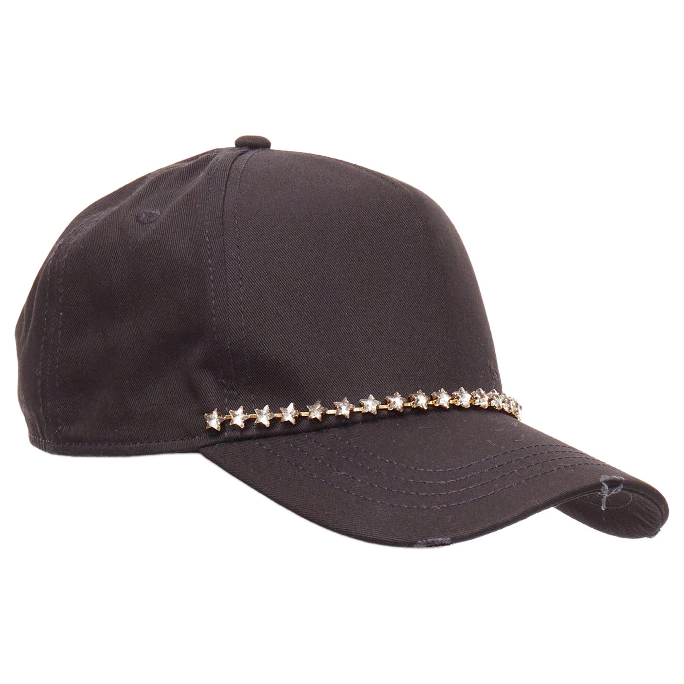 DSQUARED2 noir coton cristaux étoiles claires dean dan caten casquette