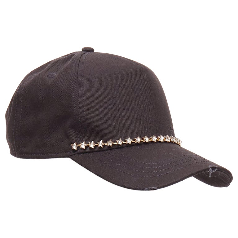 DSQUARED2 black cotton clear star crystals dean dan caten cap For