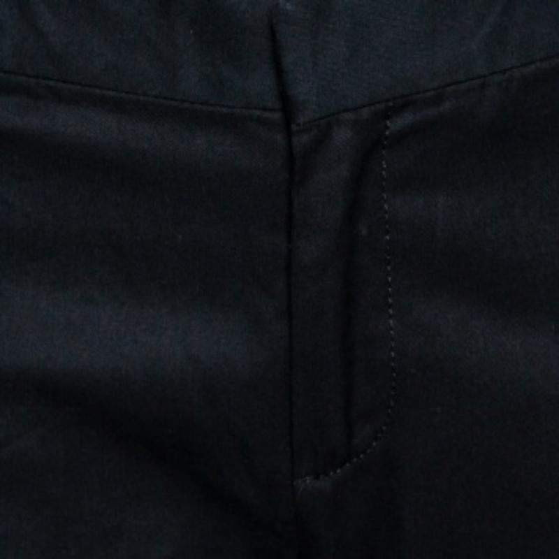 Women's Dsquared2 Black Cotton Tapered Trousers M For Sale