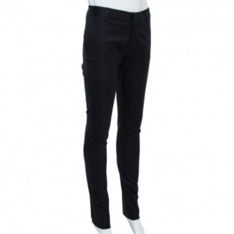 Dsquared2 Black Cotton Tapered Trousers M For Sale 1