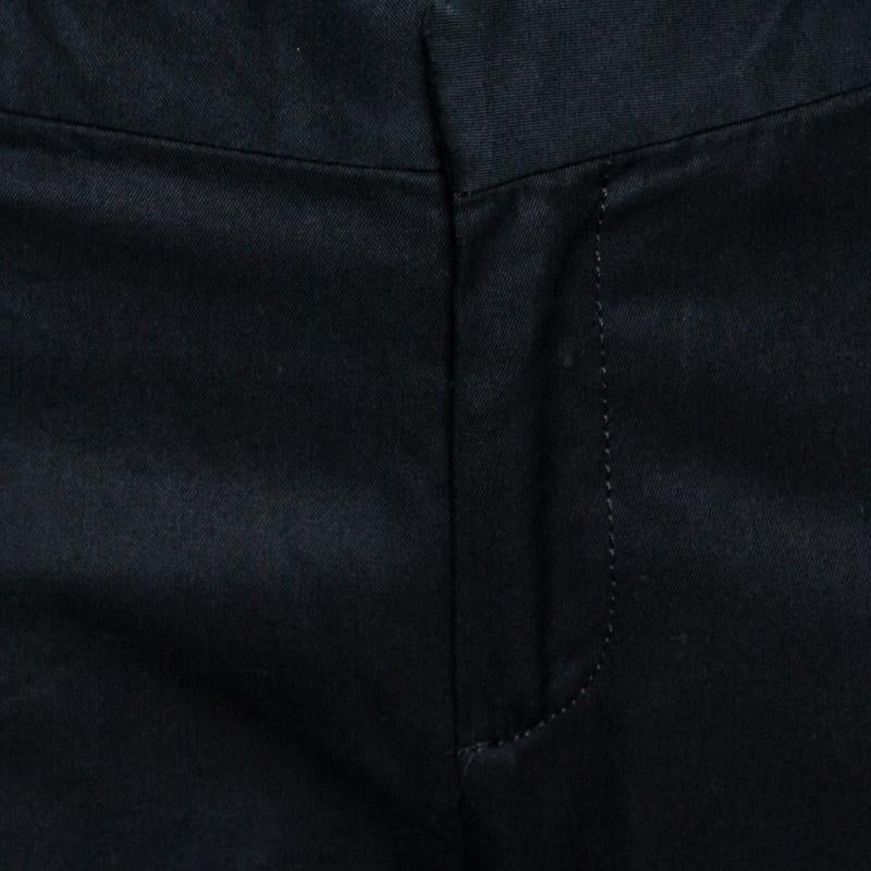 Dsquared2 Black Cotton Twill Tapered Trousers M For Sale 2
