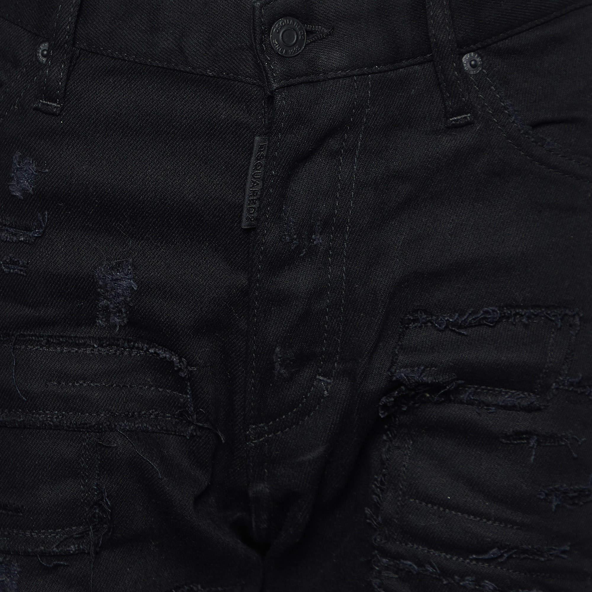 Dsquared2 Black Distressed Denim Jeans L Waist 32