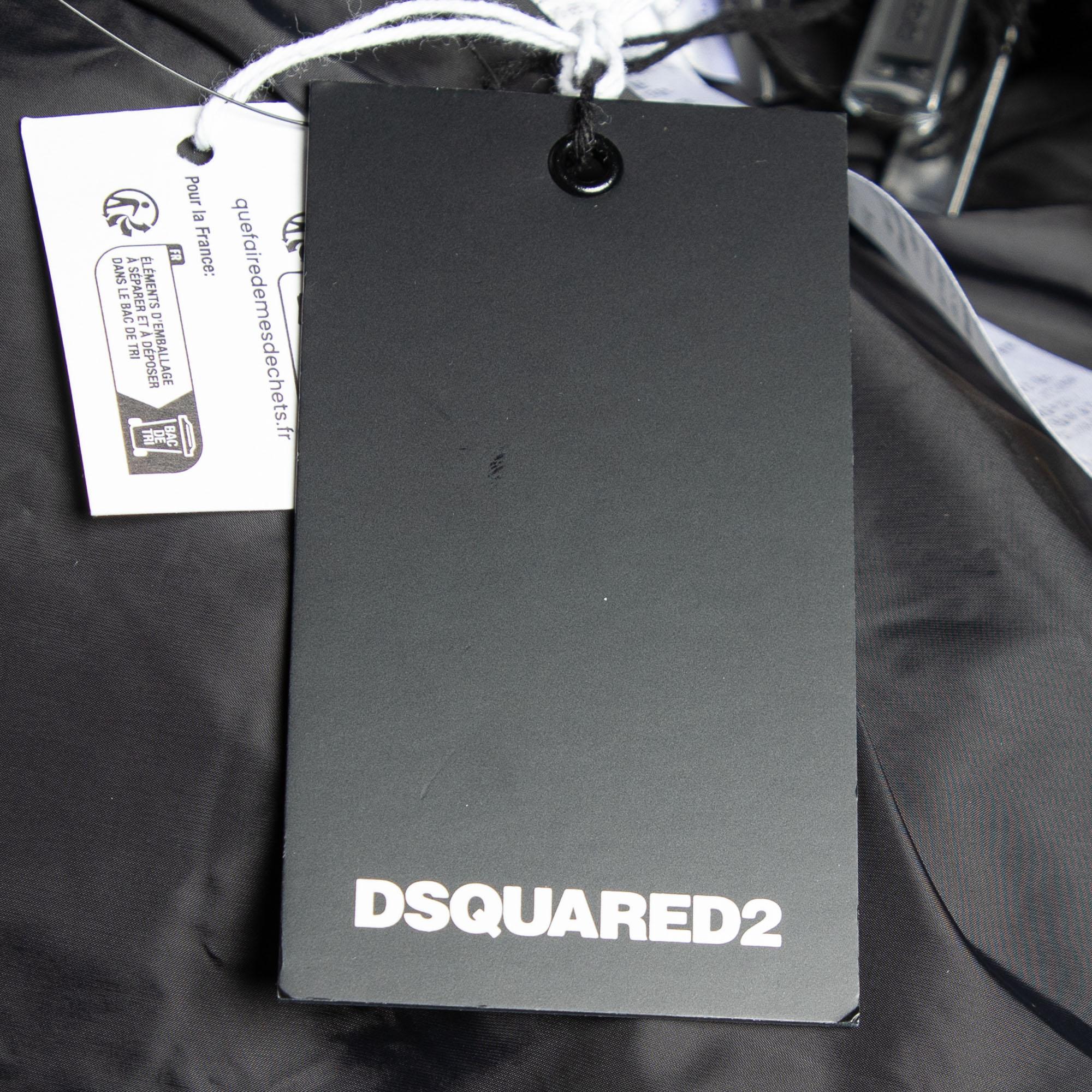 Dsquared2 Black Down Hooded Crest Jacket M 2