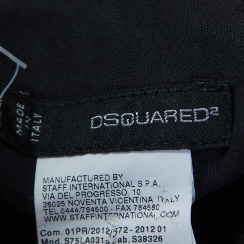 Dsquared2 Black Embellished Trim Stretch Denim Jeans S 1