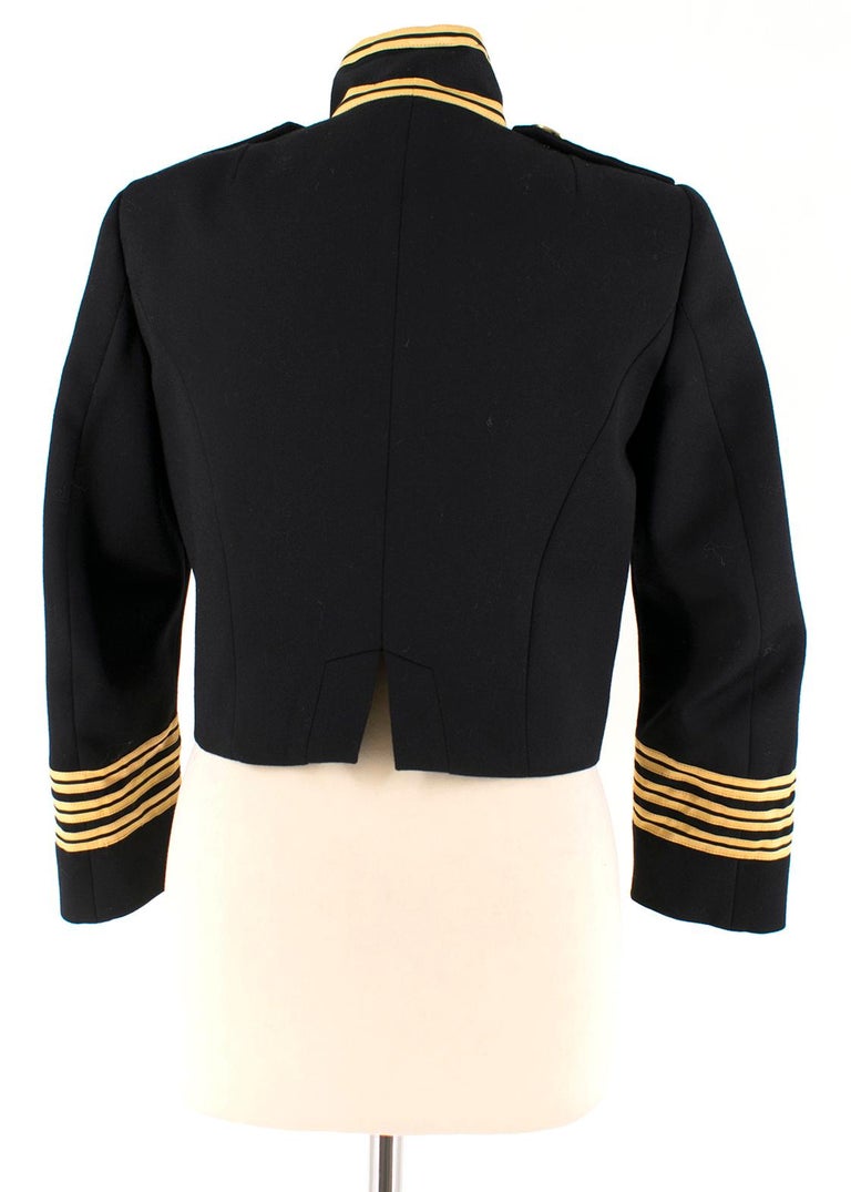 Dsquared2 black and gold cropped military jacket - Size US 4 at 1stDibs ...
