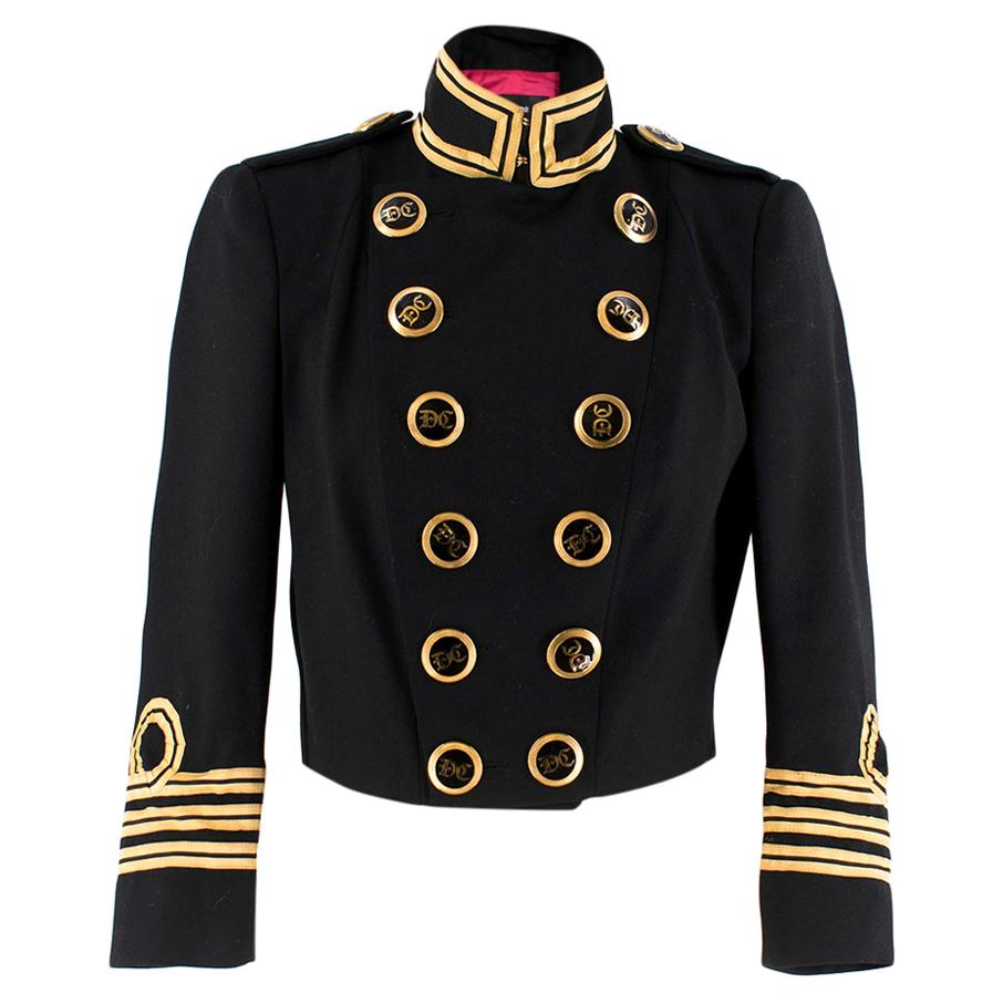 Dsquared2 black & gold cropped military jacket - Size US 4