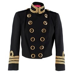 Dsquared2 black & gold cropped military jacket - Size US 4