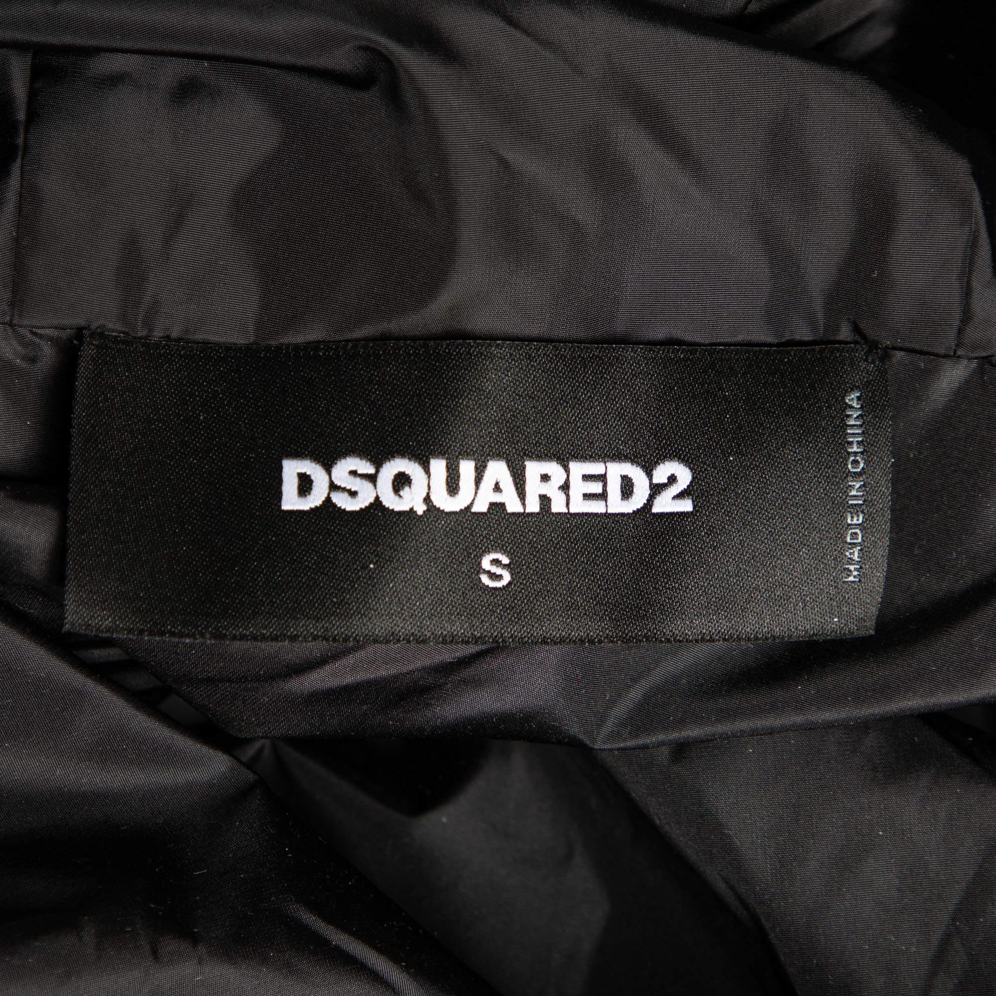 Dsquared2 Black Icon Printed Cargo Windbreaker Jacket S 1