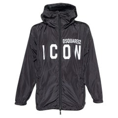 Dsquared2 Black Icon Printed Cargo Windbreaker Jacket S