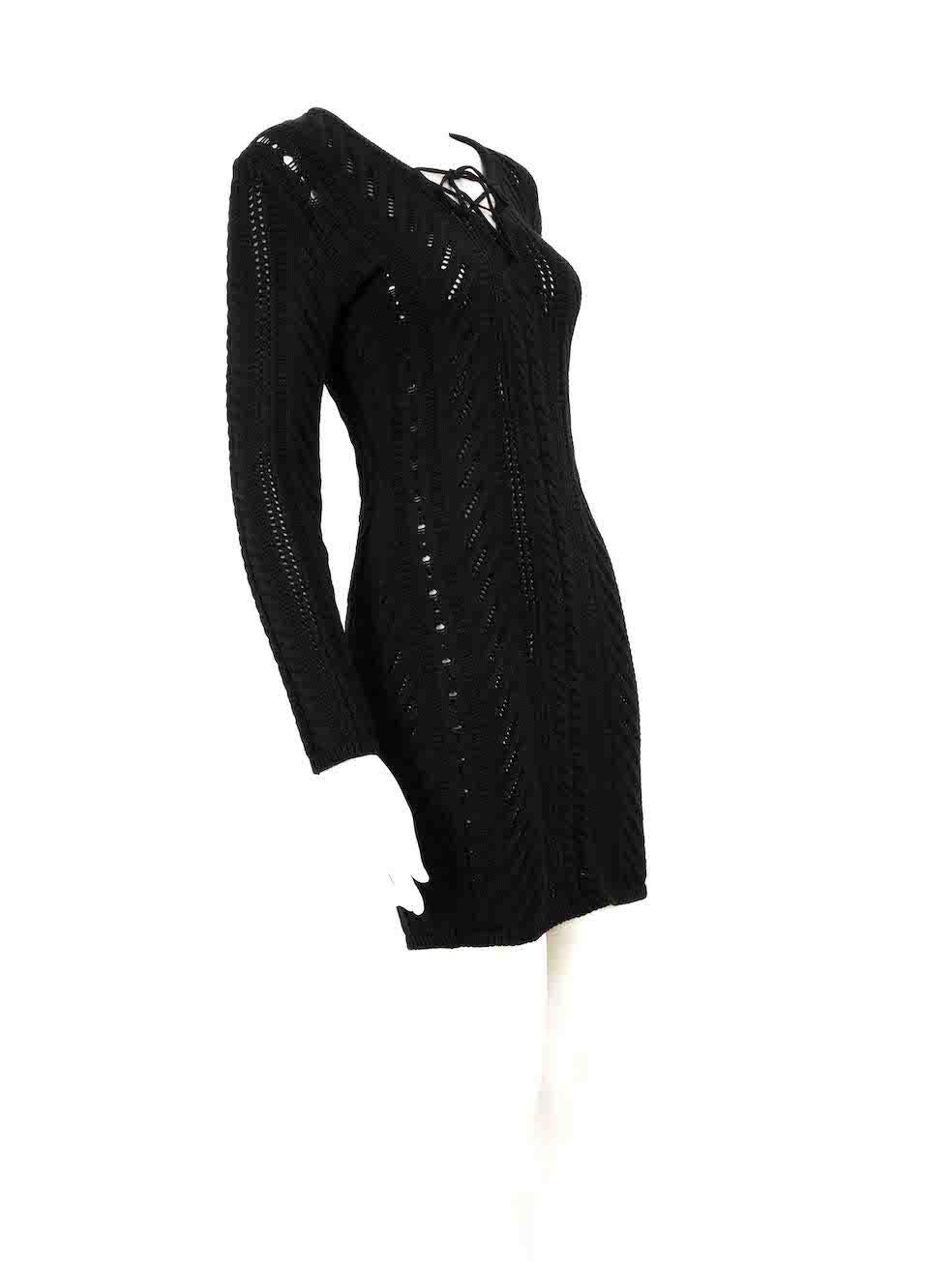 CONDITION is Very good. Minimal wear to dress is evident. Minimal wear to care label, which has been cut out on this used Dsquared2 designer resale item.
 
 
 
 Details
 
 
 Black
 
 Cotton
 
 Knit dress
 
 Long sleeves
 
 Mini
 
 Lace up front