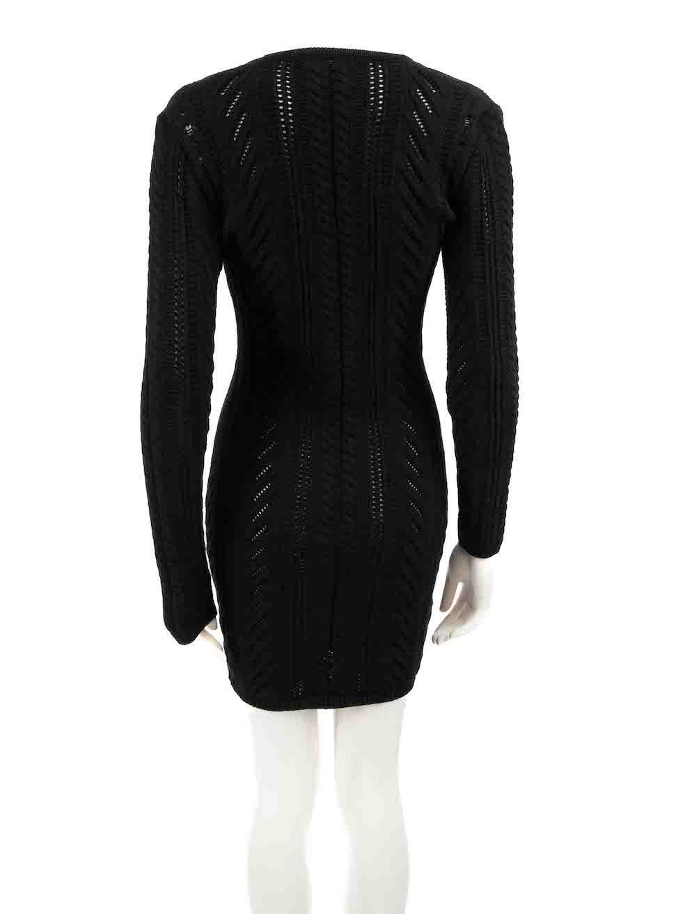 Dsquared2 Black Lace-Up Front Knit Mini Dress Size M In Good Condition For Sale In London, GB