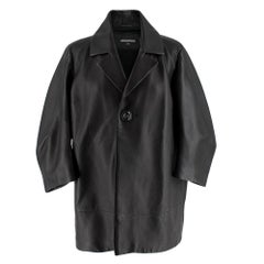 DSquared2 Black Leather Jacket/Short Coat - Size US 8