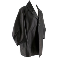 DSquared2 Black Leather Jacket/Short Coat - Size US 8