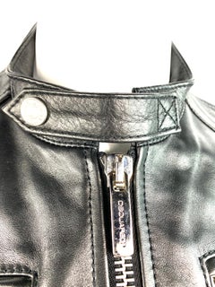 Dsquared2 Black Lether Jacket Size 44
