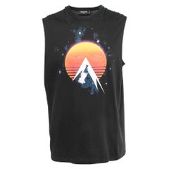 Dsquared2 Black Print Cotton Tank T-Shirt XL
