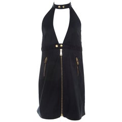 Dsquared2 - Mini robe dos nu en coton extensible noir, taille M