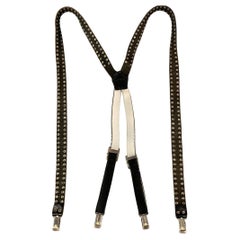 DSQUARED2 Black Studded Leather Suspenders