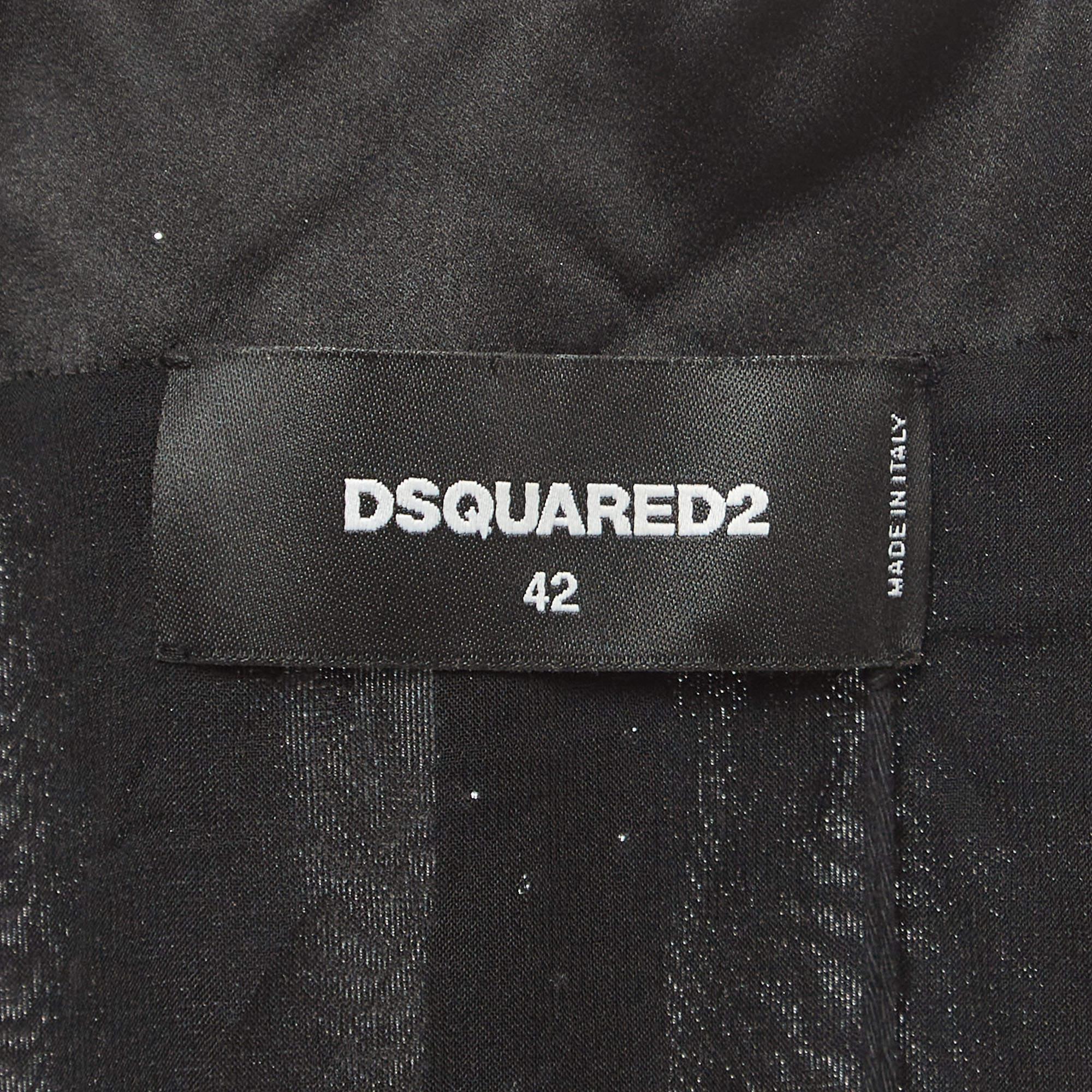 De las mujeres Dsquared2 Terciopelo Negro Detalle Purpurina Vestido Envolvente Sin Mangas M en venta