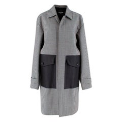 Dsquared2 Black & White Houndstooth Balmacaan Coat - Size S