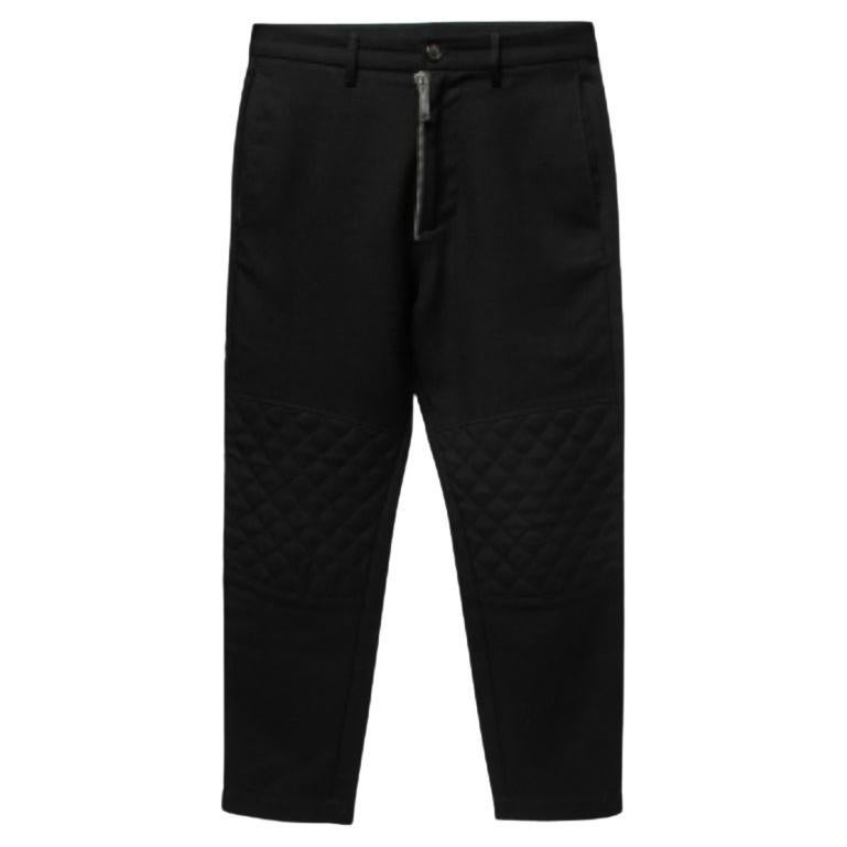 Pantaloni al ginocchio trapuntati in lana nera Dsquared2 XS in vendita