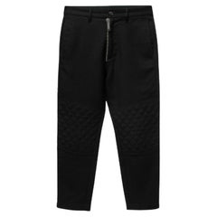 Dsquared2 Black Wool Quilted Knee Trousers XS