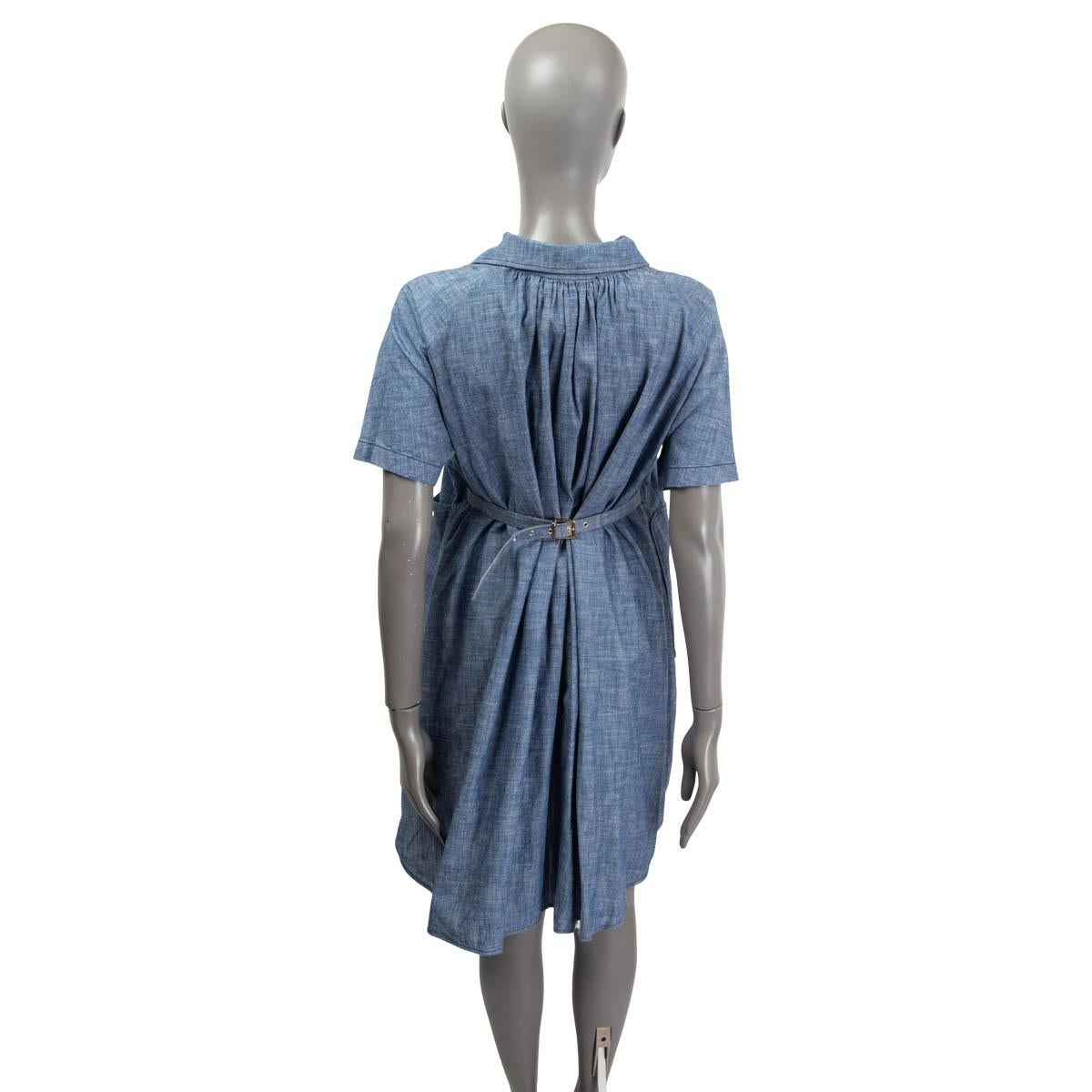 DSQUARED2 blue cotton PATCH POCKET SHIRT Dress 40 S For Sale 1