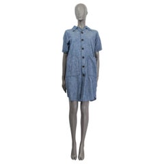 DSQUARED2 blue cotton PATCH POCKET SHIRT Dress 40 S
