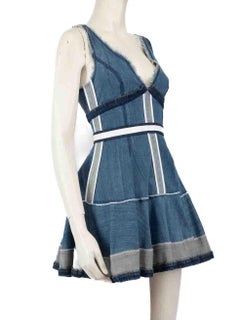 Dsquared2 Blue Denim Deconstructed Mini Dress Size S