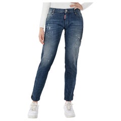 Dsquared2 Blue Denim Distressed Skinny Jeans Size M
