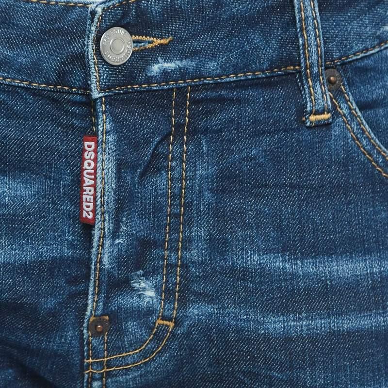 Dsquared2 Blue Distressed Denim Cool Girl Jean M In Good Condition For Sale In Dubai, Al Qouz 2