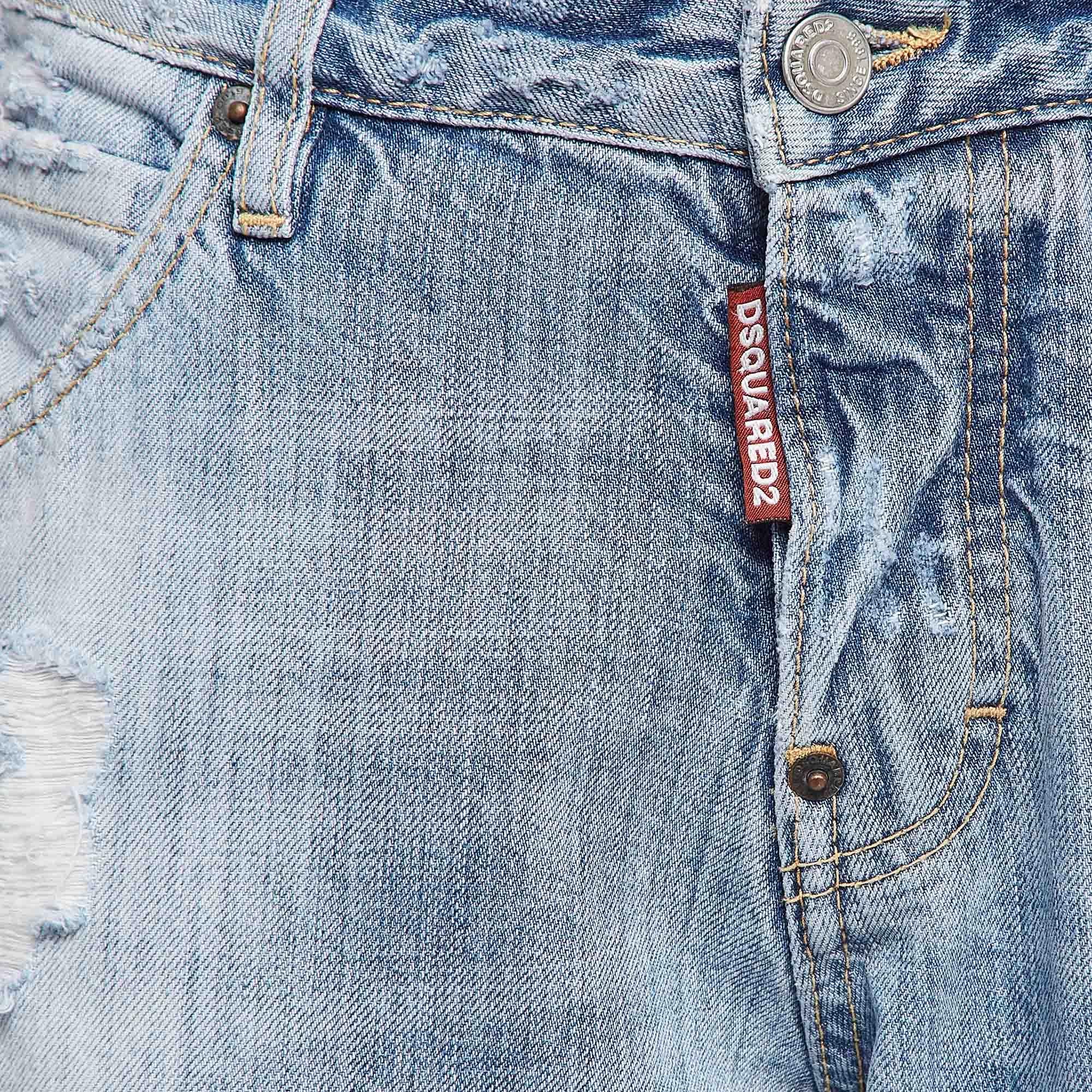 Dsquared2 Blue Distressed Denim Jeans M Waist 33