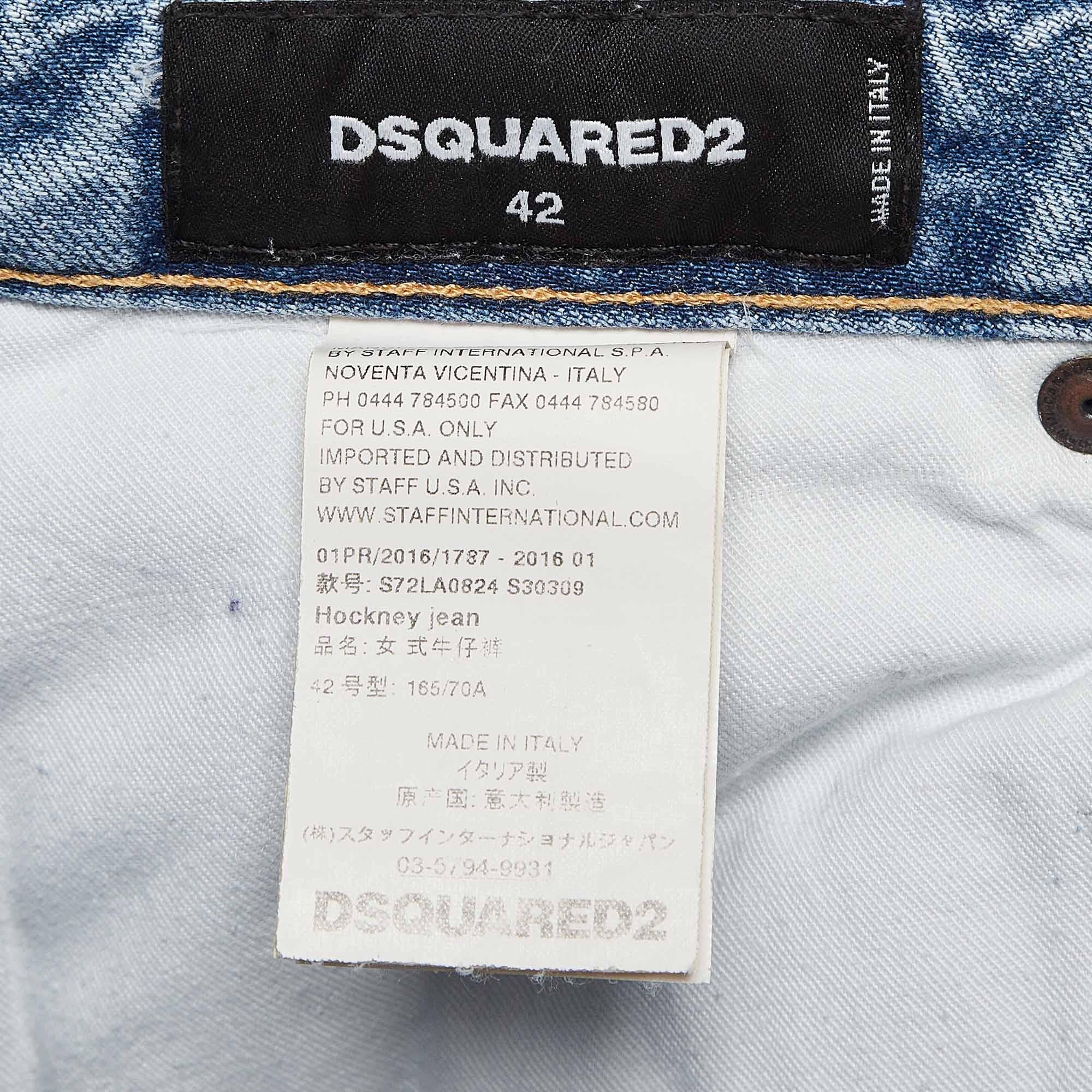 Women's Dsquared2 Blue Distressed Denim Jeans M Waist 33