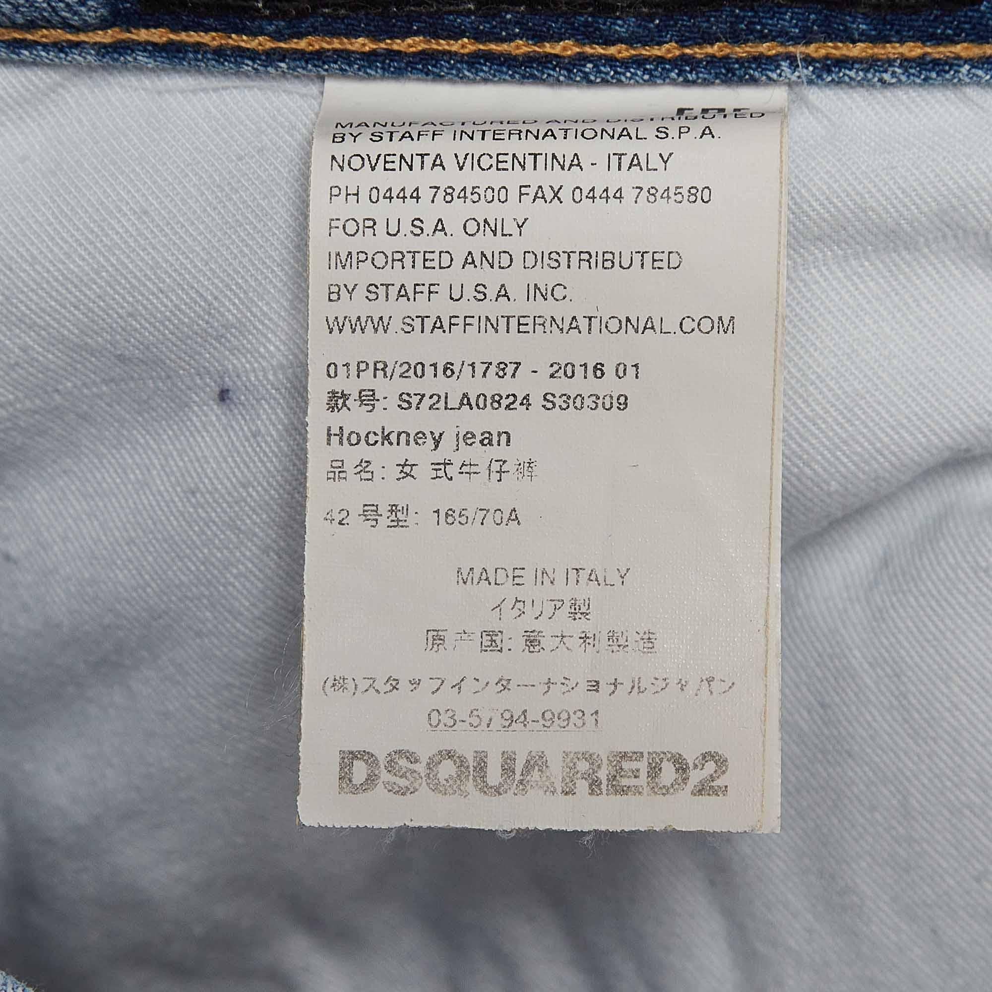 Dsquared2 Blue Distressed Denim Jeans M Waist 33