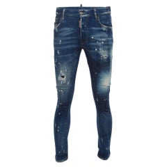 Dsquared2 Blue Distressed Splattered Paint Denim Jeans S Waist 32"