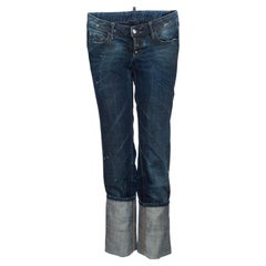Dsquared2, Jean bleu avec des tubes tournés extra hauts en taille IT42/S